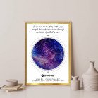 Golden Nebula Starmap with custom message and spotify music