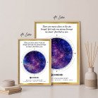 Golden Nebula Starmap with custom message and spotify music