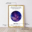 Golden Nebula Starmap with custom message and spotify music