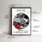 Rose Garland text art frames customized with spotify music