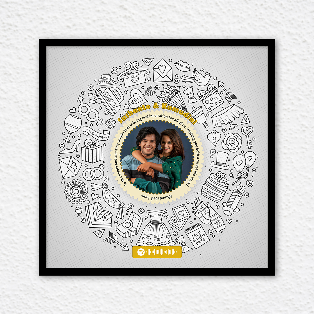 Doodle Art Frames a personalized unique gift to surprise on birthday or anniversary