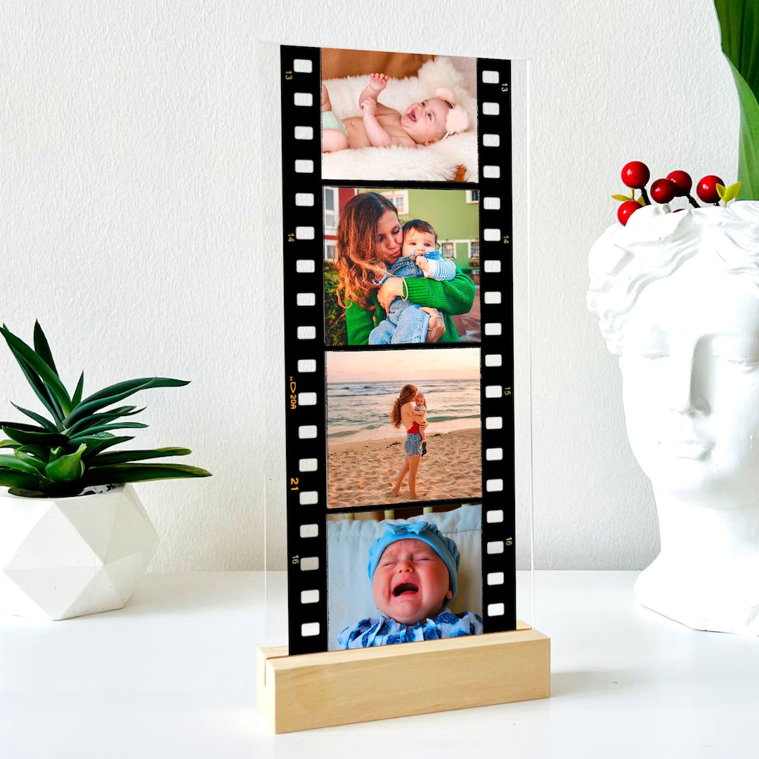 unique gift with personalized message and photo printed on acrylic spotify frame