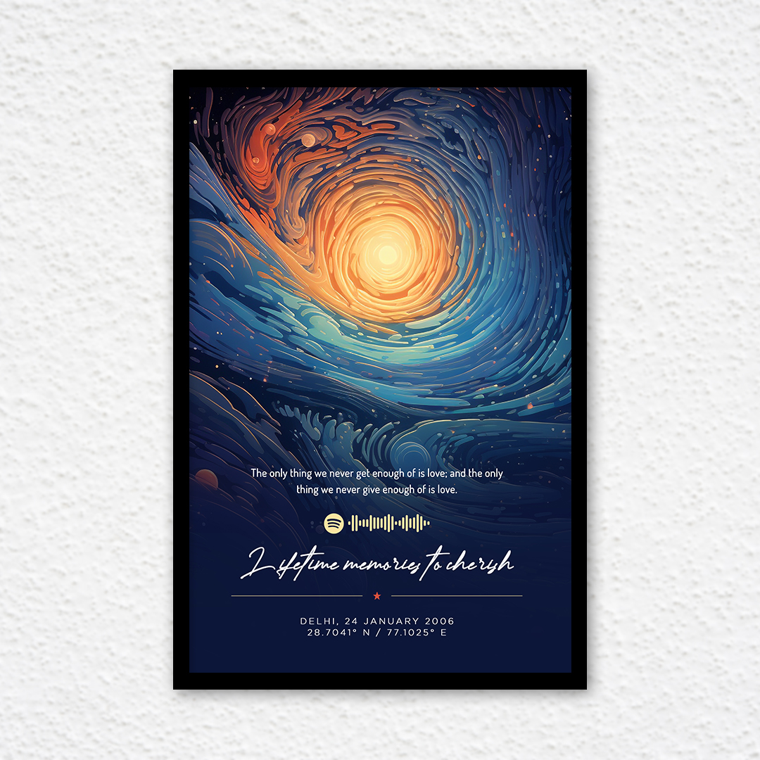 Customized Starry Night Starmap best gift framed on wall